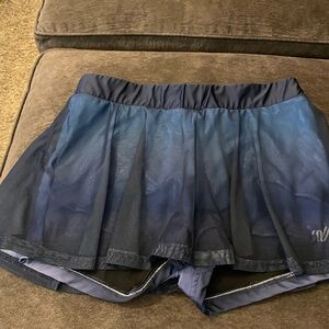 Varsity Dark Blue Mesh Overlay Shorts and sports bra